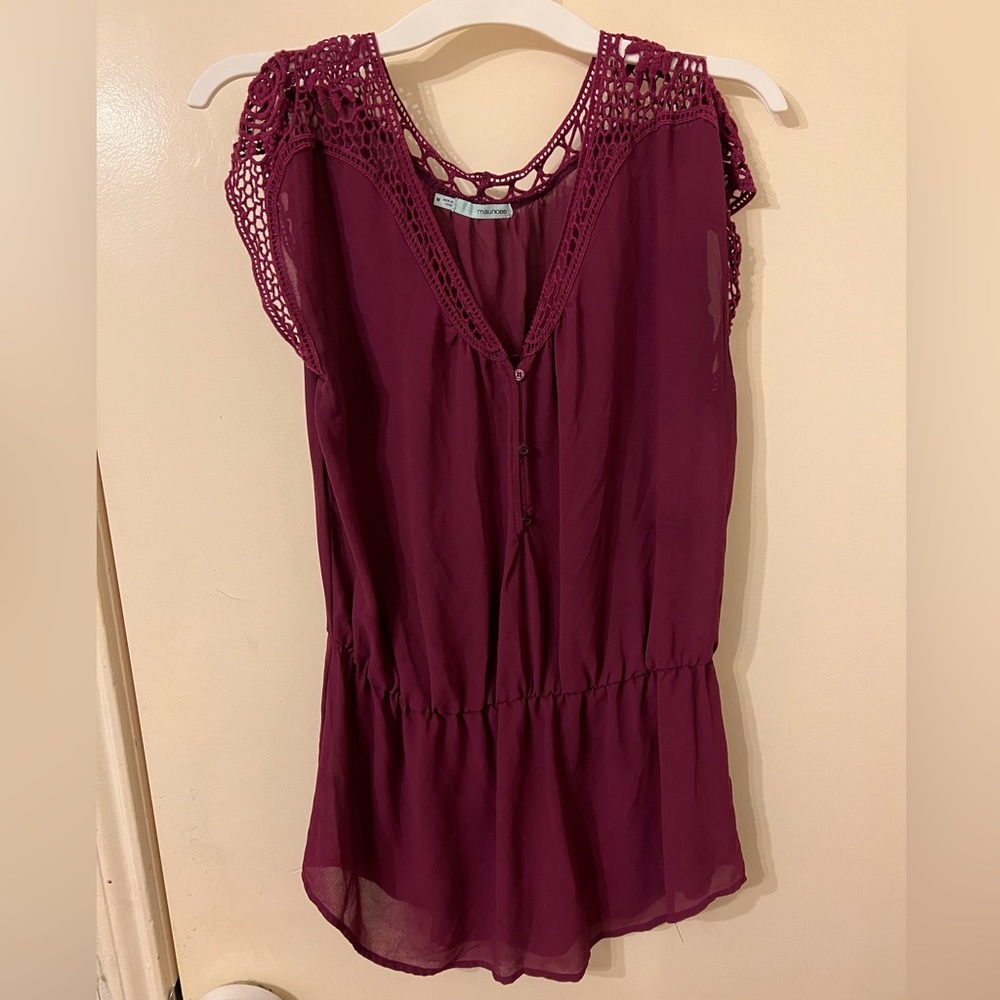 Maroon purple Maurice’s sleeveless top size medium